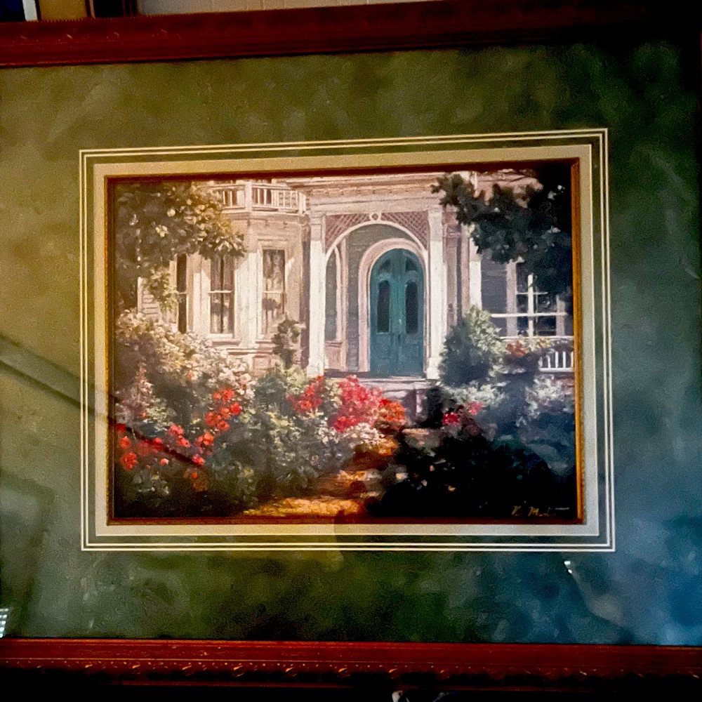 Large Van Martin Painting in matte frame very nice